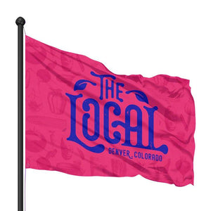 Custom Printed dual side flag for the Local eatery in Denver Colorado