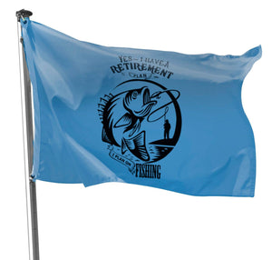 2' by 3' Printed single side printed flag with fishing art on it