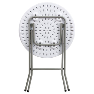 24'' Round Granite White Plastic Folding Table - Premier Table Linens 