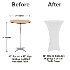 Height of cocktail deals table