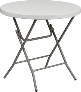 32" Round Granite White Plastic Folding Table - Premier Table Linens 
