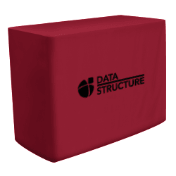 4' Fitted Red table cover with single-color front panel print for Data Structure
