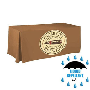 4' Custom Printed Liquid Repellent Fitted Table Cover - All Over Print - Premier Table Linens - PTL 