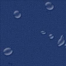 Close up of Liquid Repellent material in Blue with water beads on it