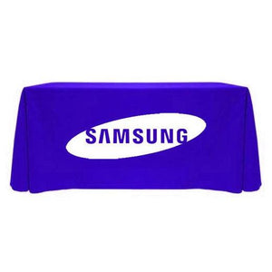 Blue 4 foot 1 color print tablecloth for the Samsung corporation