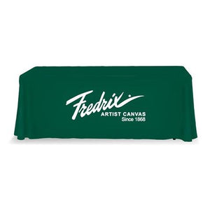 4-foot green tablecloth with White print for KEB Fredrix Artist Canvases