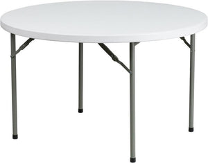48" Round Granite White Plastic Folding Table - Premier Table Linens 