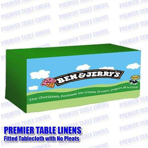 custom-printed table throw for Ben and Jerrys ice Cream Company