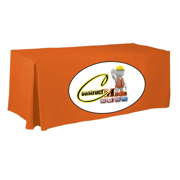 Custom printed 5 foot Fitted Table cover for construction media