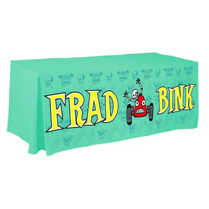 Fitted table cover with full-color print for Frad Bink box carts