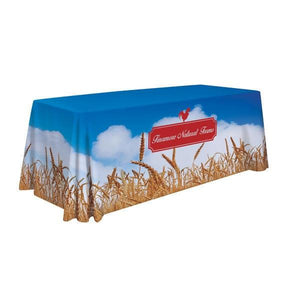 Fully sublimated 5-foot table throw for Finamore Natural Farms