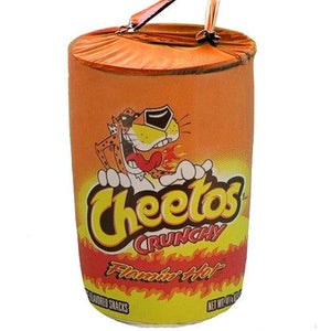 Custom printed polyester water drum cover with Cheetos art printed on it