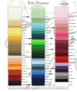 Polyester Swatch card of all available colors