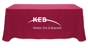  Custom printed corporate table linens with logo for KEB 
