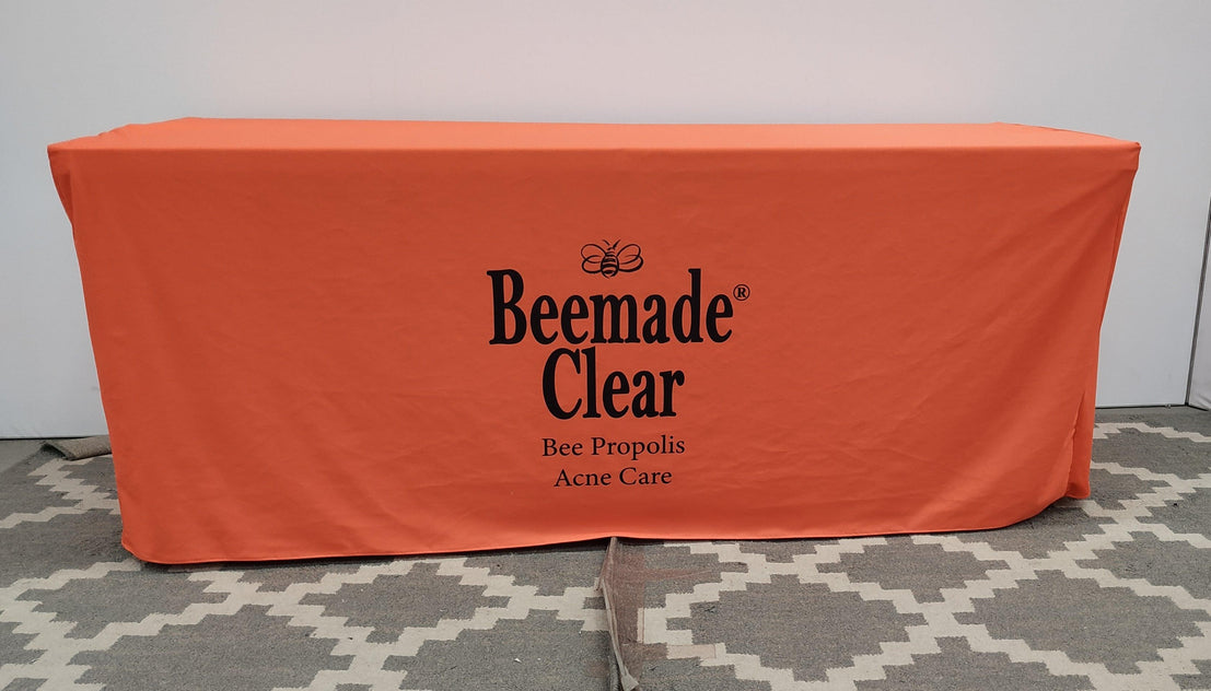 Store FULL COLOR 4 Sided Fitted All Over Dye Sub Table Cover Fully Customized Premier Tablecloth