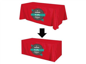 6' to 8' Convertible Custom Printed Tablecloth with  Front Panel Print 