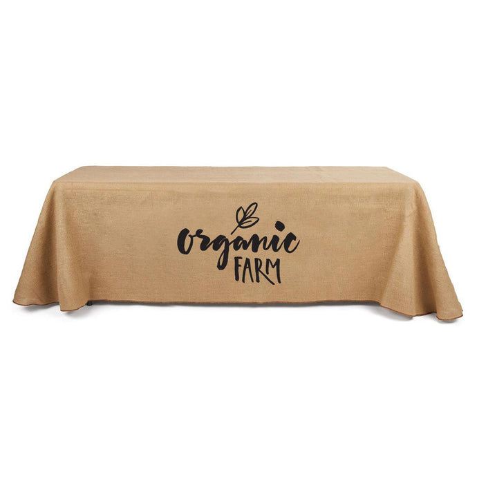 8 Foot single-color Burlap tablecloth for Organic Farms 