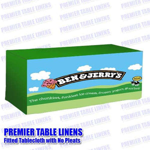 Full-color printed fitted tablecloth for Ben and Jerry's Ice Cream