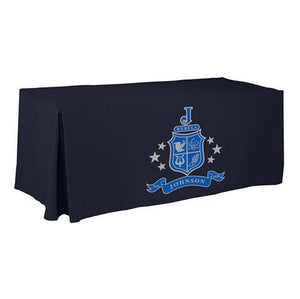 Custom printed fitted table cover with school logo 