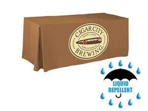 Custom printed 8-foot liquid repellent table cloth for Cigar City