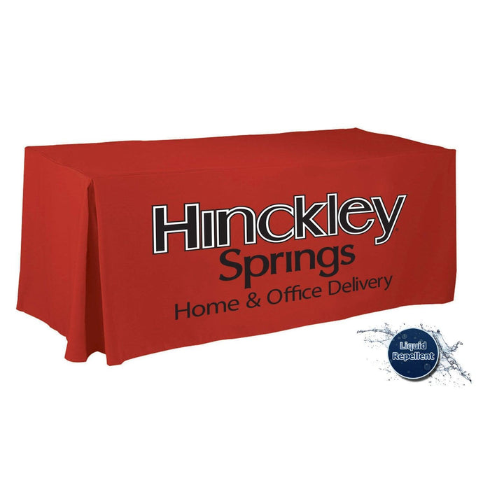 8' Custom Printed Liquid Repellent Fitted Table Cover - Front Panel Print - Premier Table Linens - PTL 