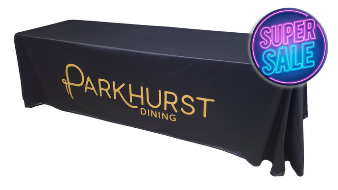 Custom printed table throw with company logo