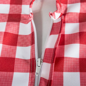 Checkered Outdoor Tablecloth With Umbrella Hole & Zipper - Premier Table Linens - PTL 