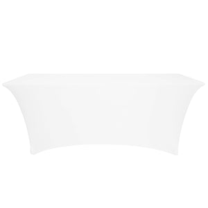 White 6' Rectangular Spandex Table Cover - Premier Table Linens - PTL 