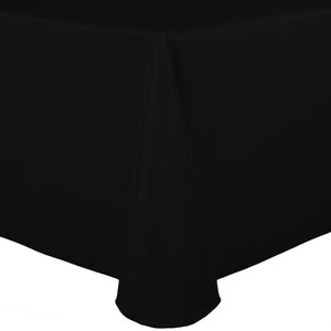 Black 90" x 156" Rectangular Poly Premier Tablecloth - Premier Table Linens - PTL 