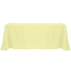 Cornsilk 90" x 132" Rectangular Poly Premier Tablecloth - Premier Table Linens - PTL 