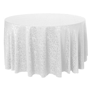 White 120" Round Somerset Damask Tablecloth - Premier Table Linens - PTL 
