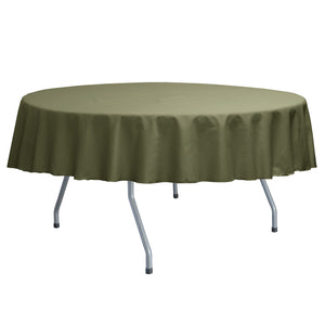 Olive 132" Round Poly Cotton Twill Tablecloth - Premier Table Linens - PTL 