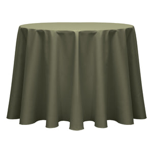 Olive 132" Round Poly Cotton Twill Tablecloth - Premier Table Linens - PTL 