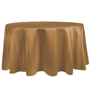 Antique Gold 120" Round Duchess Satin Tablecloth - Premier Table Linens - PTL 