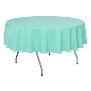 Aqua 132" Round Poly Premier Tablecloth - Premier Table Linens - PTL 