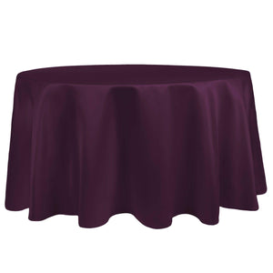 Aubergine 90" Round Duchess Satin Tablecloth - Premier Table Linens - PTL 
