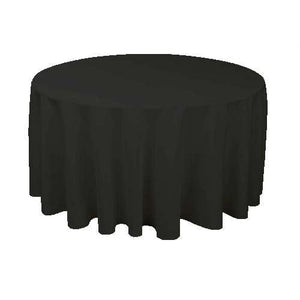 Black 120" Round Poly Premier Tablecloth - Premier Table Linens - PTL 