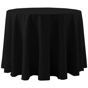 Black 132" Round Spun Poly Tablecloth - Premier Table Linens - PTL 