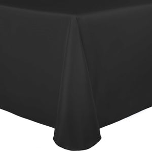 Black 90" x 132" Rectangular Duchess Satin Tablecloth - Premier Table Linens - PTL 