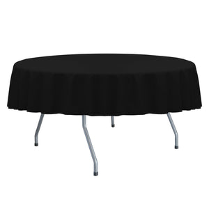 Black 96" Round Spun Poly Tablecloth - Premier Table Linens - PTL 