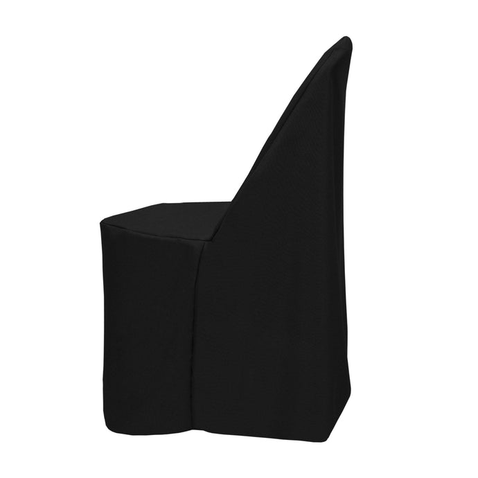 Black Poly Premier Folding Chair Cover - Premier Table Linens - PTL 