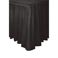 Black 14' x 29" Poly Premier Table Skirt Shirred Pleat - Premier Table Linens - PTL 
