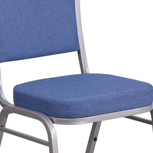 Blue Fabric Banquet Chair, Silver Frame - Premier Table Linens - PTL 