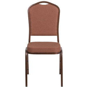 Brown Fabric Stacking Banquet Chair, Copper Frame - Premier Table Linens - PTL 