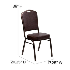 Brown Vinyl Stacking Banquet Chair, Copper Frame - Premier Table Linens - PTL 