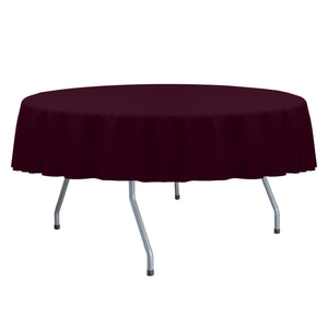 Burgundy 132" Round Spun Poly Tablecloth - Premier Table Linens - PTL 