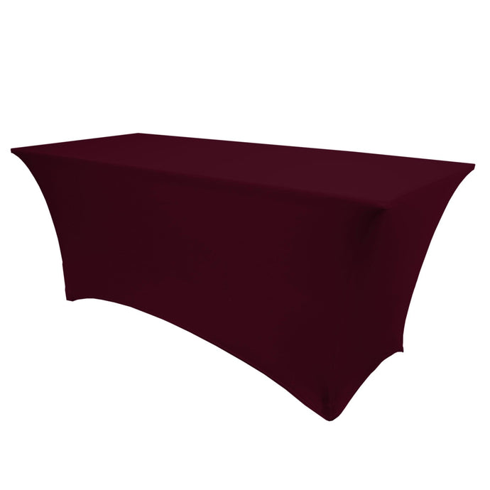 Burgundy 8' Rectangular Spandex Table Cover - Premier Table Linens - PTL 