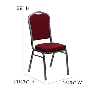 Burgundy Stacking Banquet Chair, Silver Frame - Premier Table Linens - PTL 