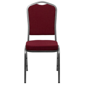Burgundy Stacking Banquet Chair, Silver Frame - Premier Table Linens - PTL 