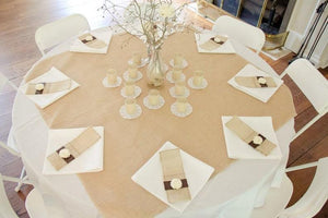 Burlap Square Tablecloth With Fringe Special - Premier Table Linens - PTL 